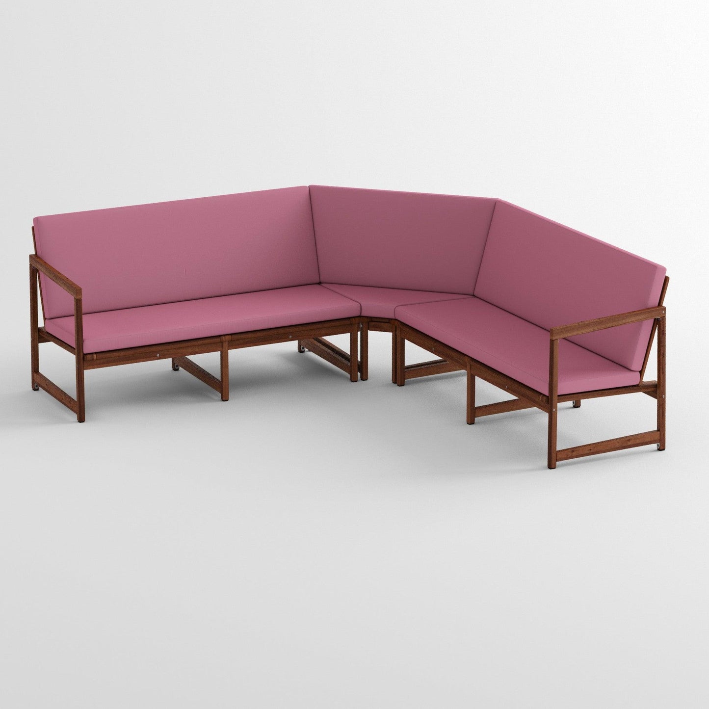 Cuscino per panca angolare in set con schienale e angolo trapezoidale