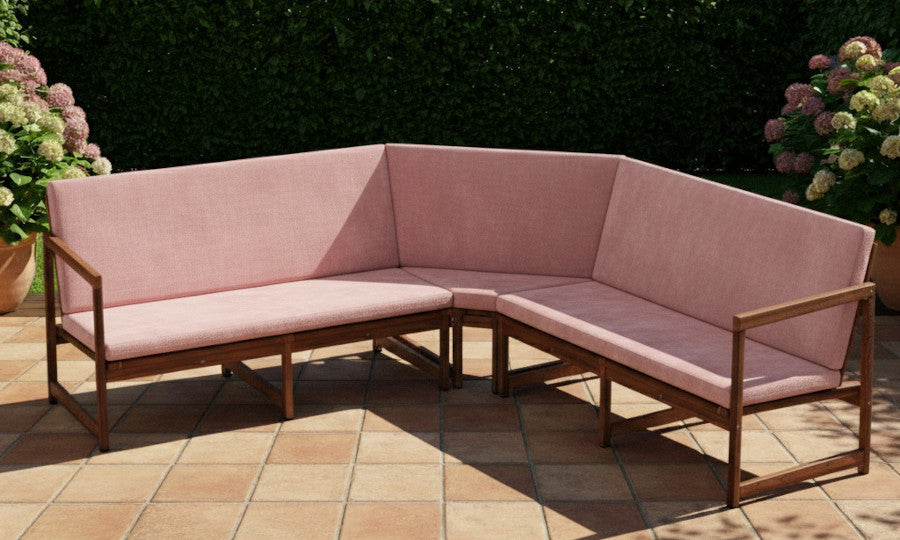 3-teilig - Eckbank Polster mit Rückenlehne - Outdoor
