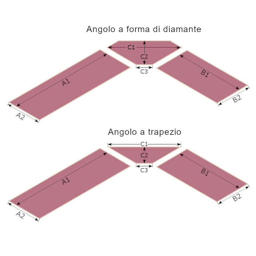 3 pezzi - Cuscini per panca angolare