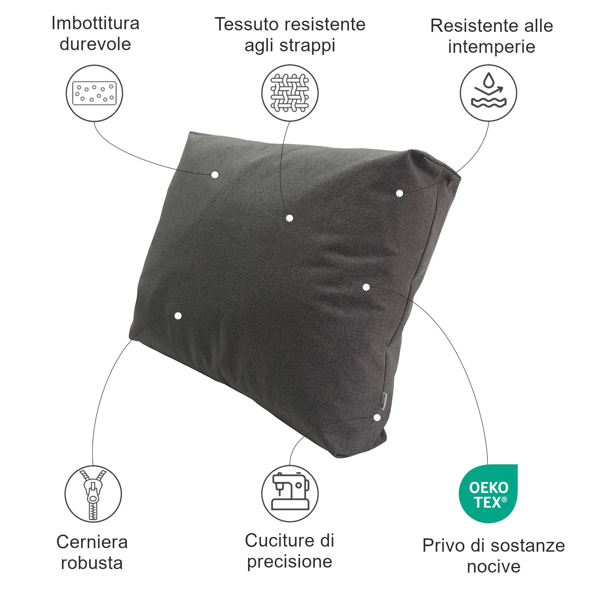 Cuscini con morbidi cuscini posteriori