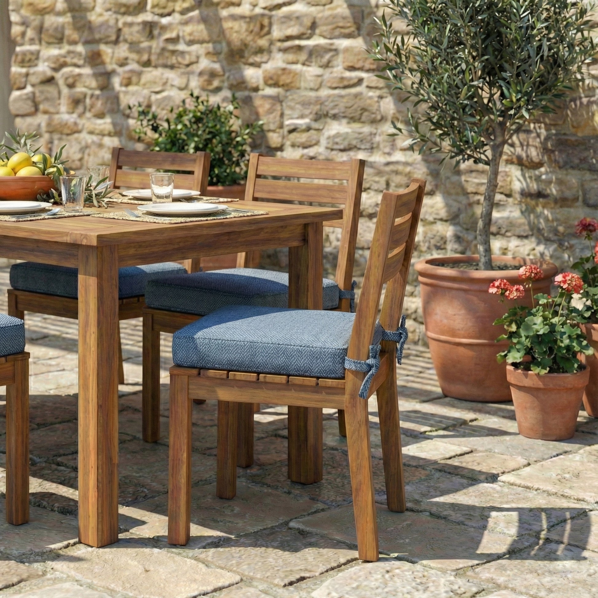 Sitzkissen outdoor nach Mass | Blau Olefin Stoff